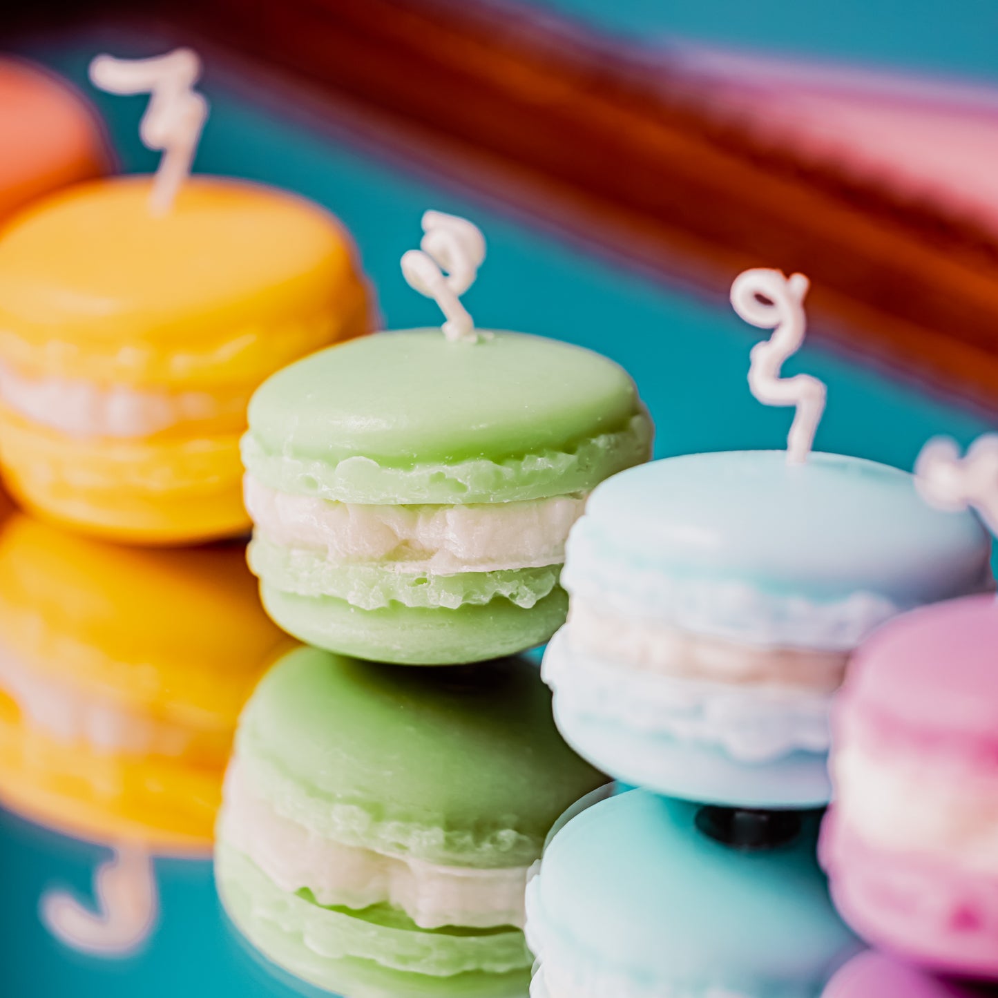 Charming and Colorful Macaron Mini Candles