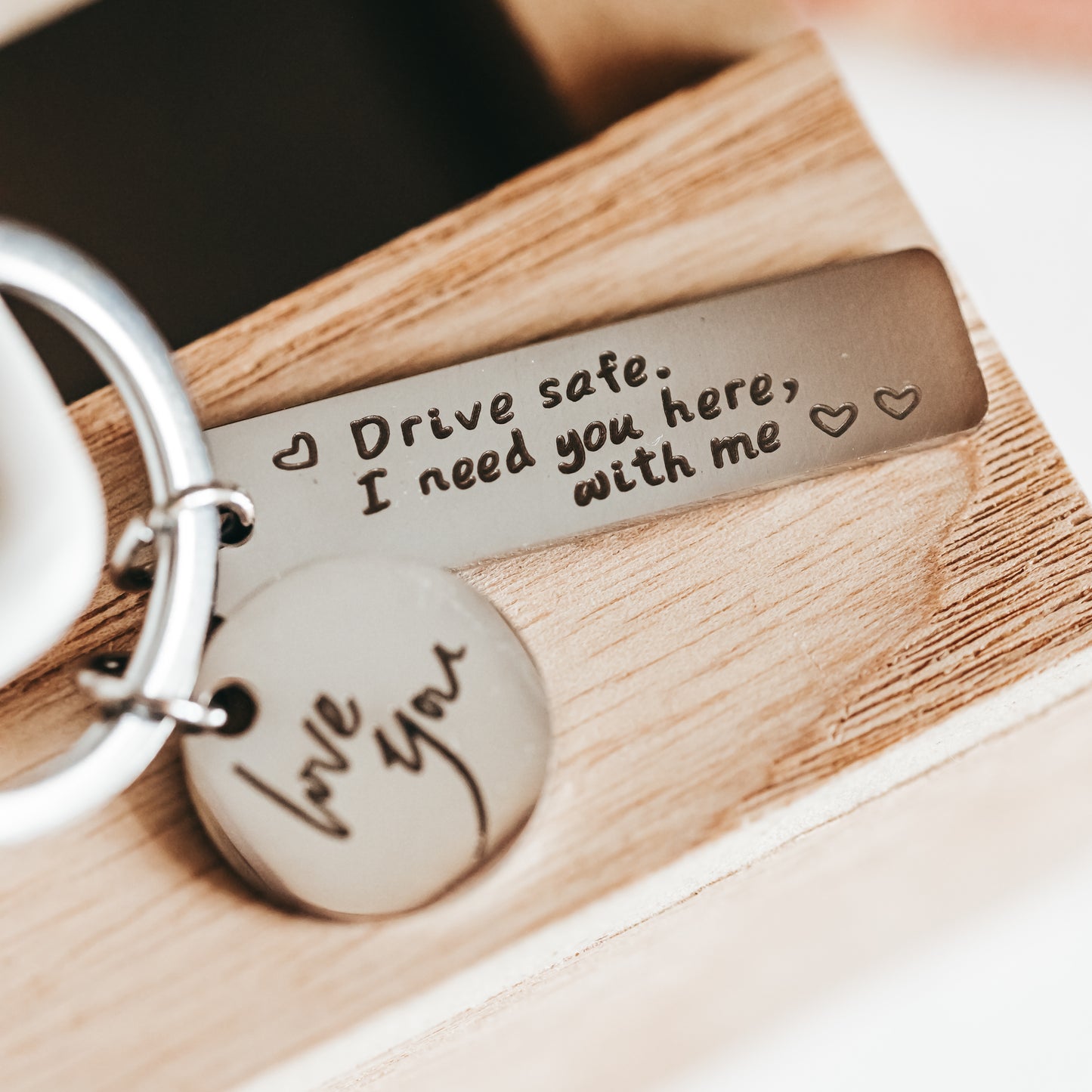 Heartfelt Drive Safe Keychain for Loved Ones