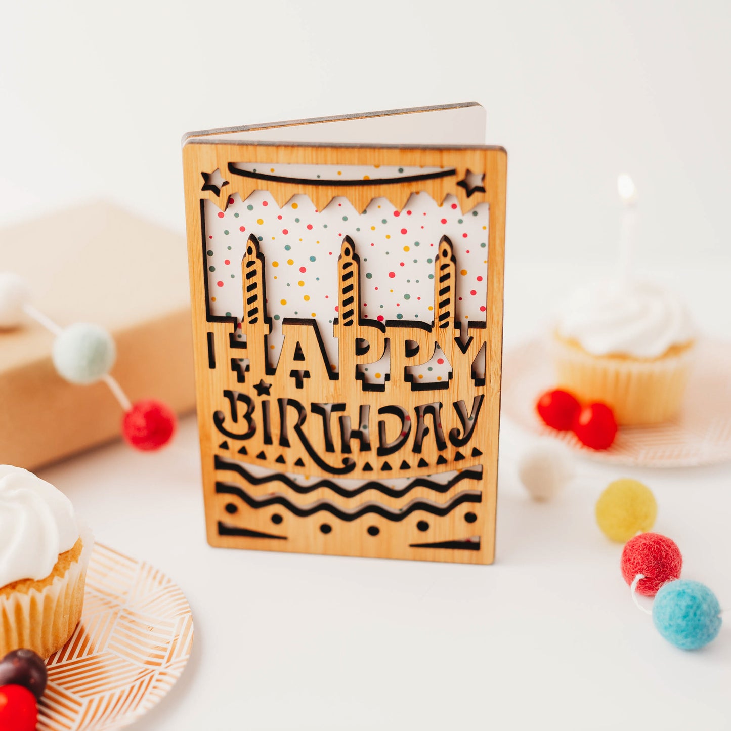 Happy Birthday Cake Card - Charming Birthday Greeting Card