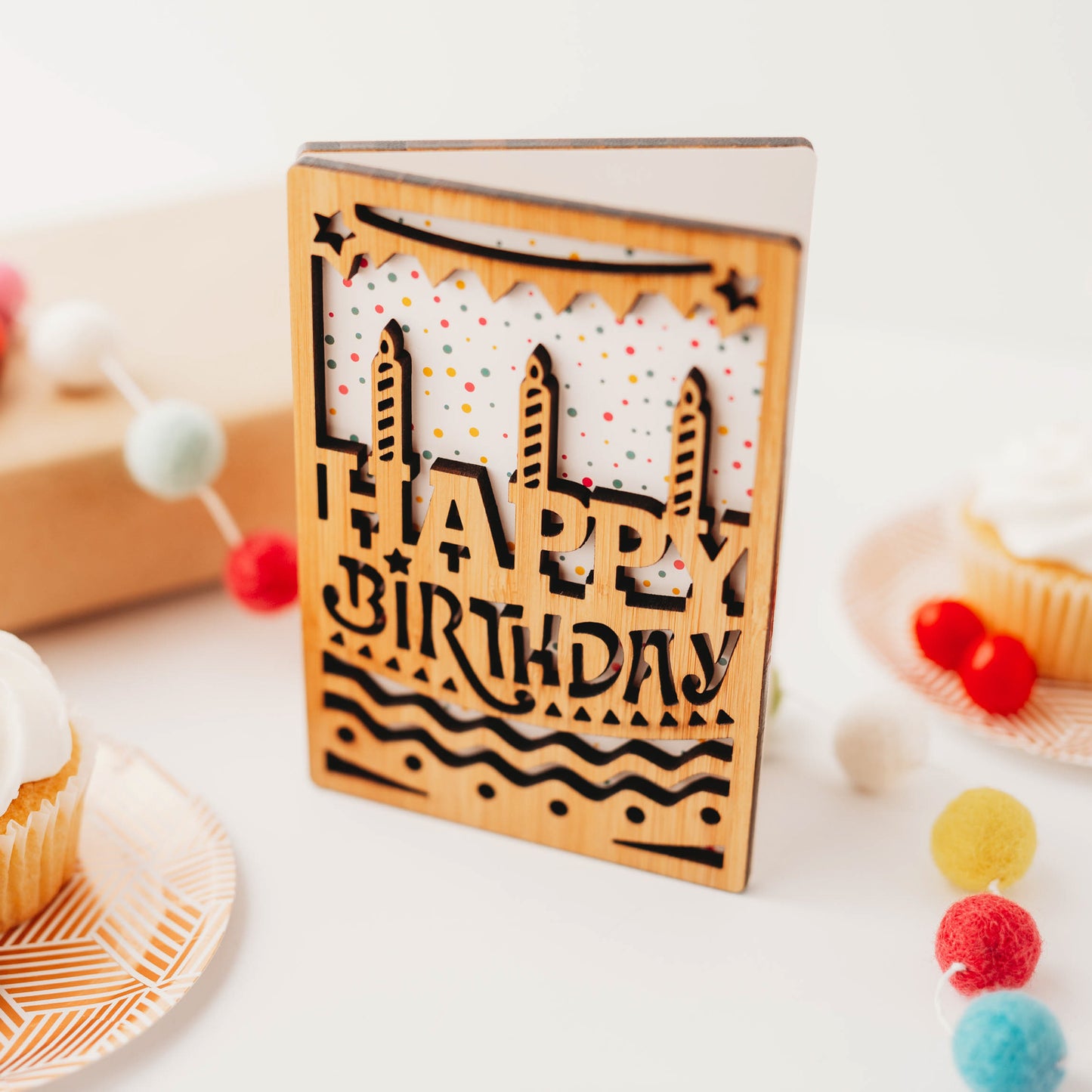 Happy Birthday Cake Card - Charming Birthday Greeting Card