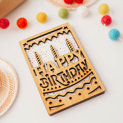 Happy Birthday Cake Card - Charming Birthday Greeting Card