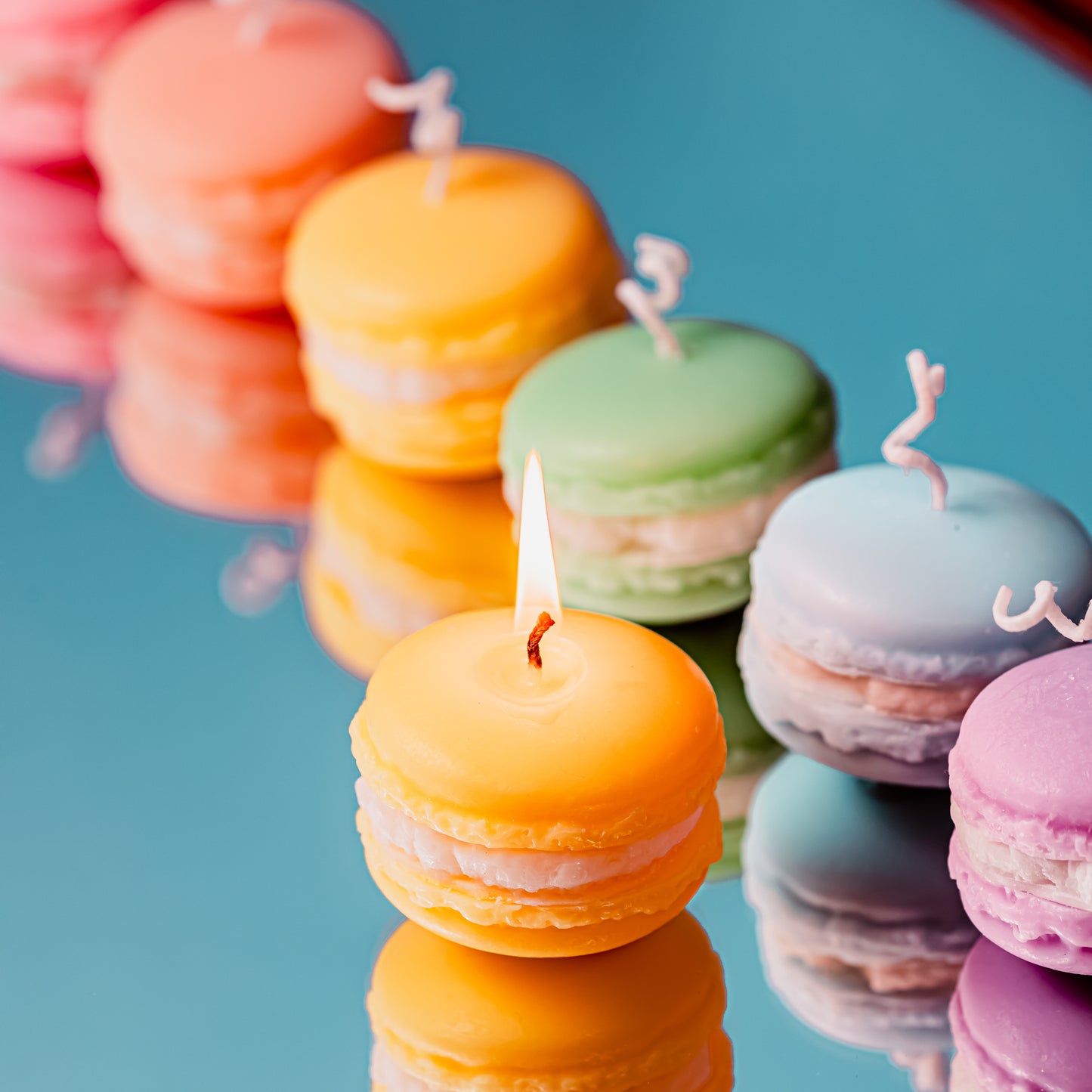 Charming and Colorful Macaron Mini Candles