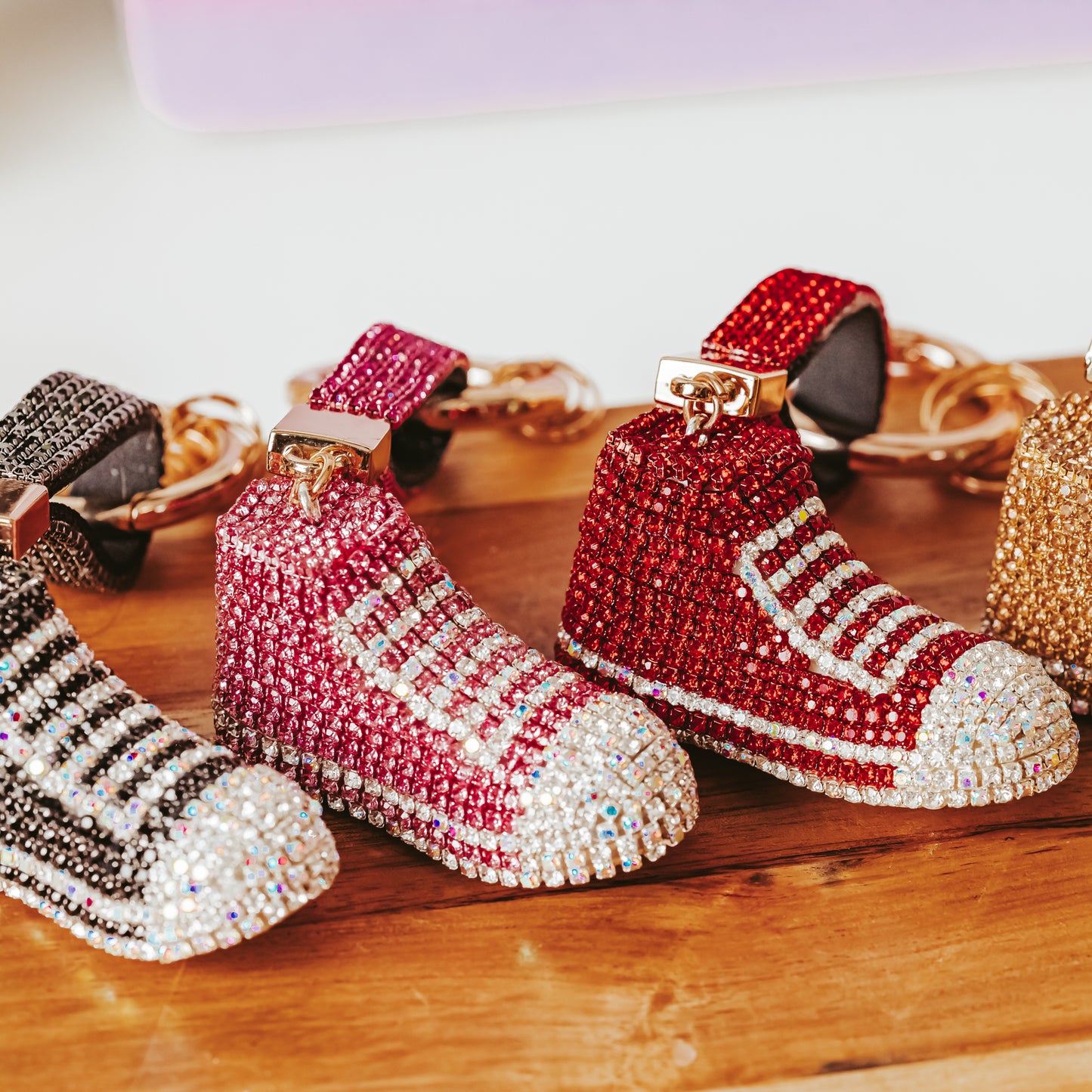 Sparkling Rhinestone Sneaker Keychain for Teens and Adults