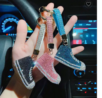 Sparkling Rhinestone Sneaker Keychain for Teens and Adults