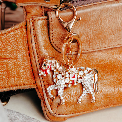 Rhinestone Horse Keychain - Sparkling Accessory for Horse Lovers