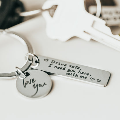 Heartfelt Drive Safe Keychain for Loved Ones